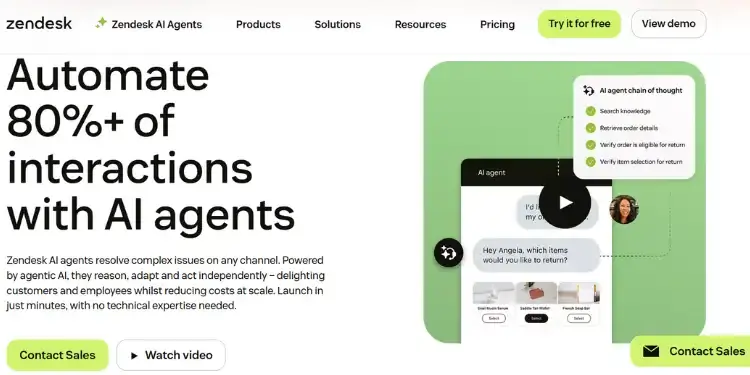 Zendesk Leading AI Answering Bot